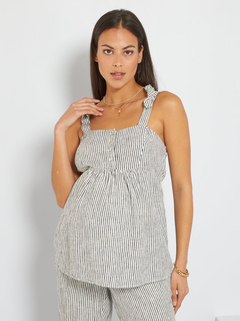 Top de rayas BEIGE - Kiabi