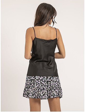 Top de satén cuello barco flamell
