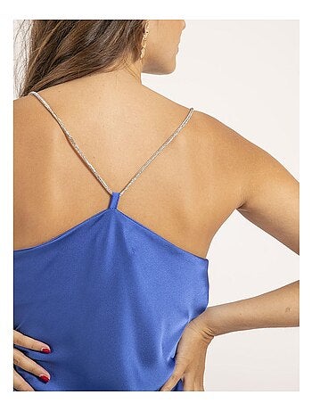 Top de satén cuello barco FOLINE