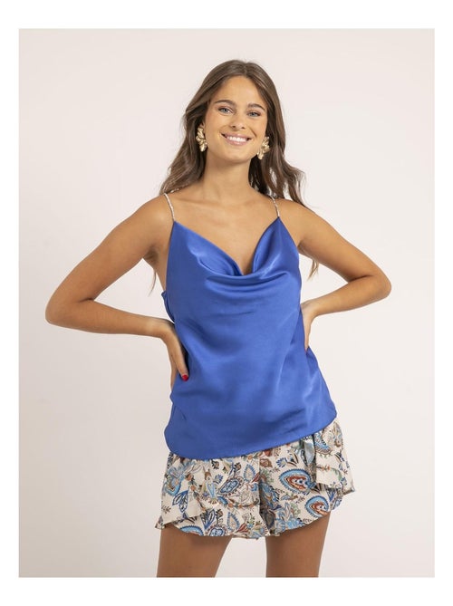 Top de satén cuello barco FOLINE - Kiabi