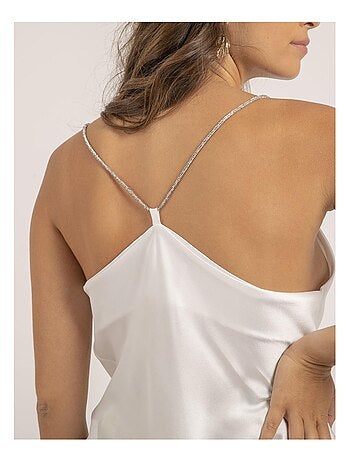 Top de satén cuello barco FOLINE