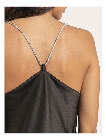Top de satén cuello barco FOLINE