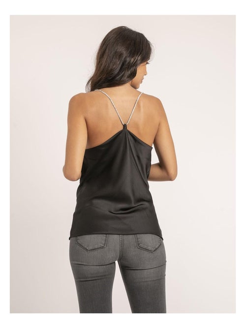 Top de satén cuello barco FOLINE - Kiabi
