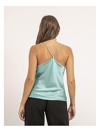 Top de satén cuello barco FOLINE
