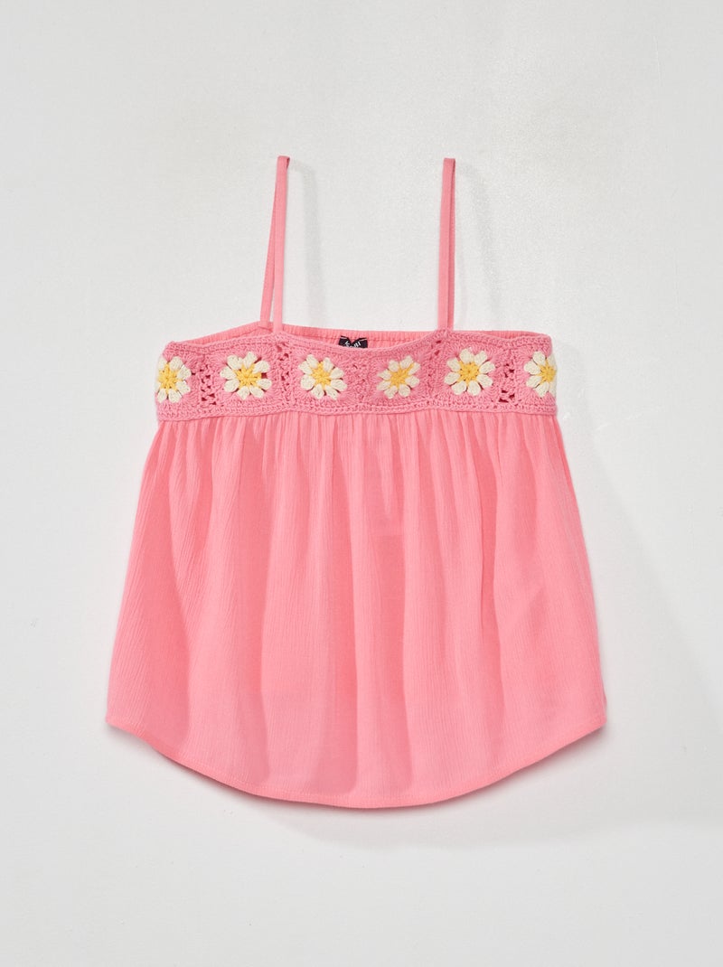 Top de tejido de crepé rosa - Kiabi