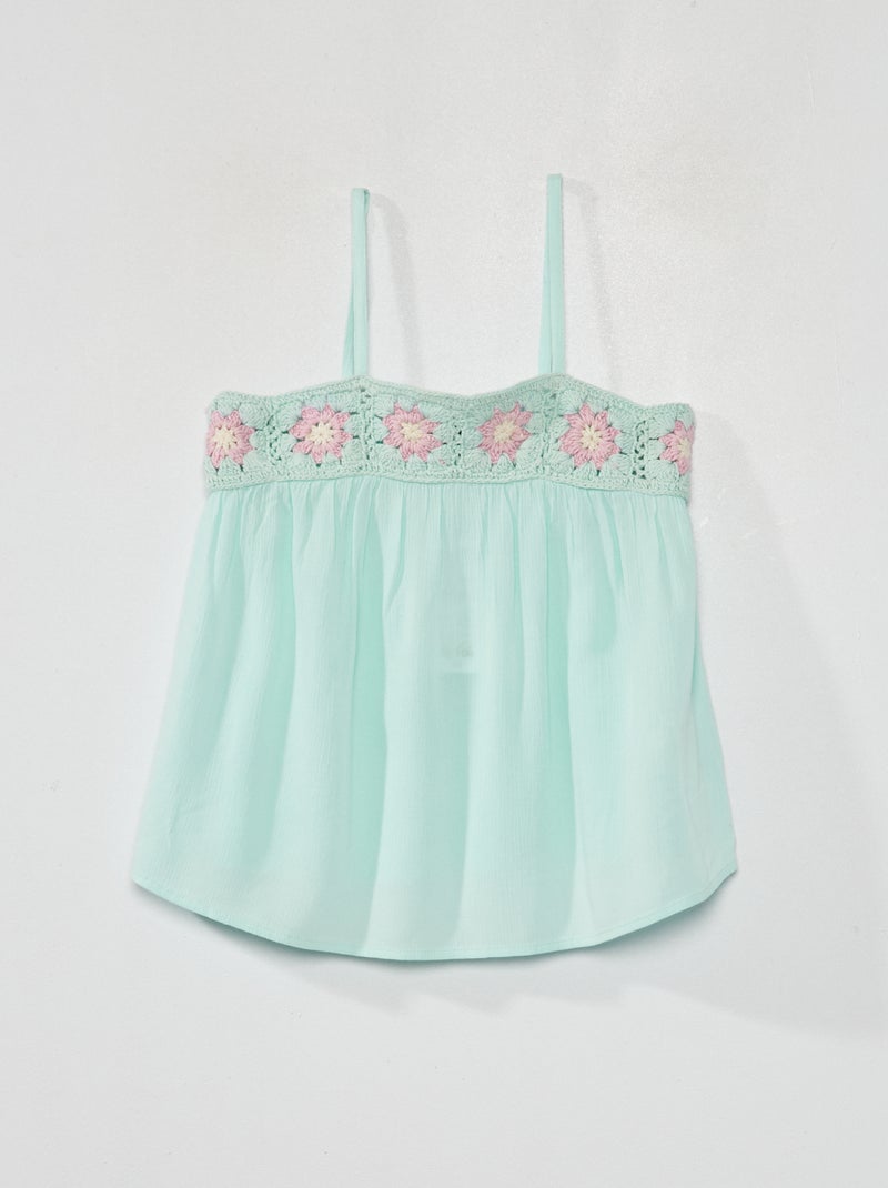 Top de tejido de crepé VERDE - Kiabi