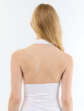 Top de tejido elástico cuello halter