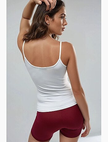 Top de tirantes ajustado de punto con cuello en u busem