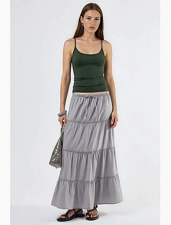 Top de tirantes ajustado de punto con cuello en u busem