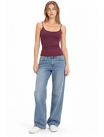 Top de tirantes ajustado de punto con cuello en u busem