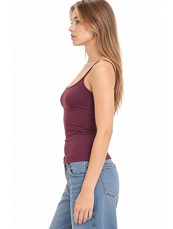 Top de tirantes ajustado de punto con cuello en u busem