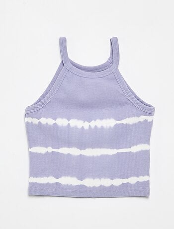 Top de tirantes con estampado de rayas tie-dye