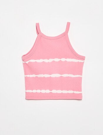 Top de tirantes con estampado de rayas tie-dye