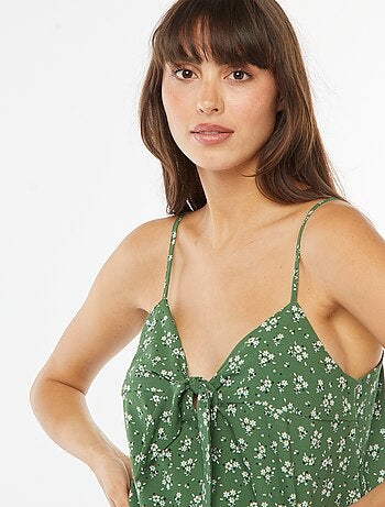 Top de tirantes con lazo estampado