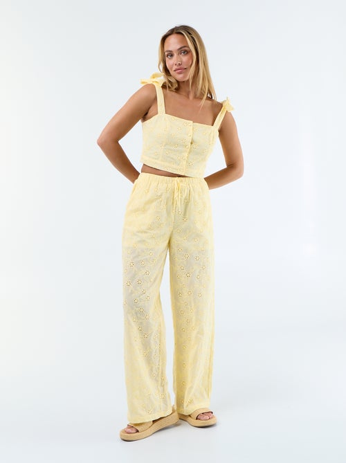 Top de tirantes con nudo en algodón - Kiabi