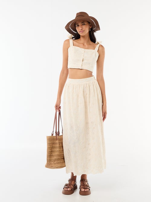 Top de tirantes con nudo en algodón - Kiabi