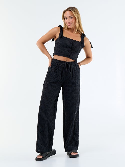 Top de tirantes con nudo en algodón - Kiabi