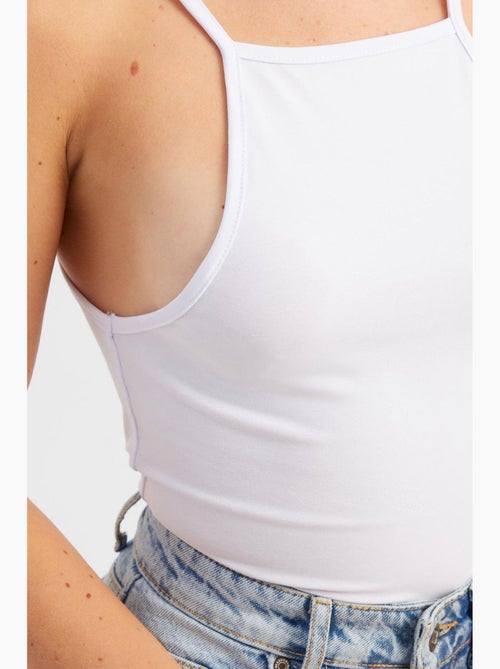 Top de tirantes de algodón con cuello halter hiccup - Kiabi Top de tirantes de algodón con cuello halter hiccup - Kiabi