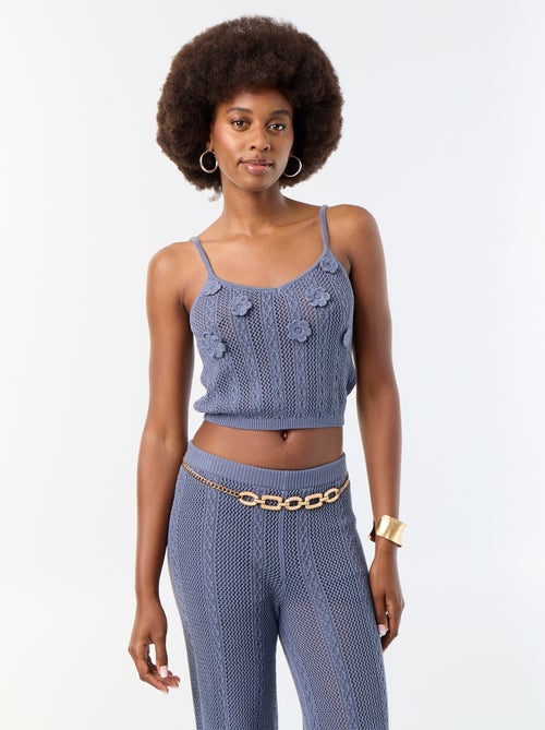 Top de tirantes de ganchillo con flores bordadas - Kiabi Top de tirantes de ganchillo con flores bordadas - Kiabi