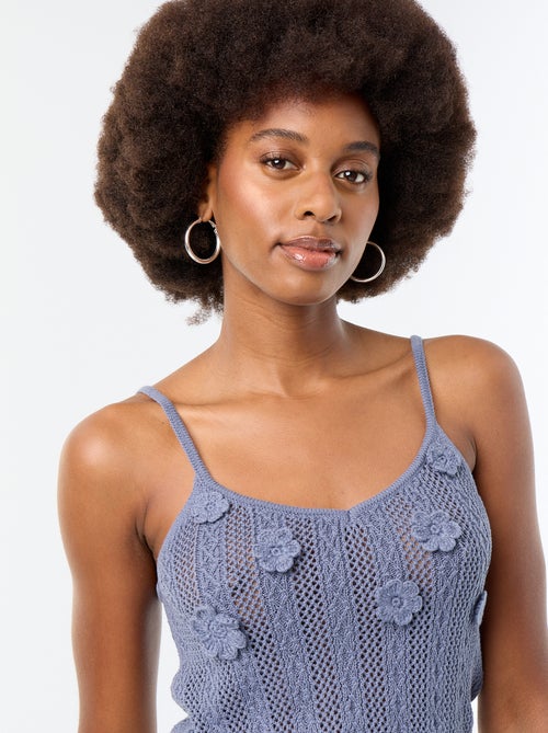 Top de tirantes de ganchillo con flores bordadas - Kiabi Top de tirantes de ganchillo con flores bordadas - Kiabi