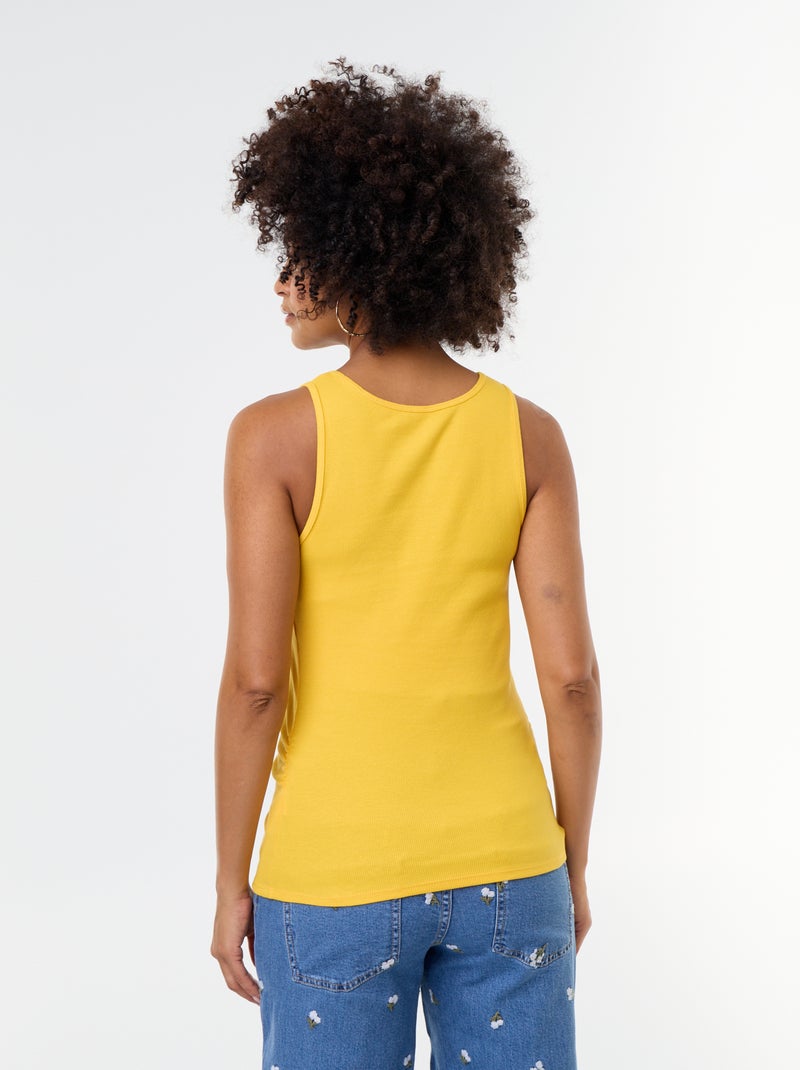 Top de tirantes de premamá con sisas americanas Amarillo - Kiabi