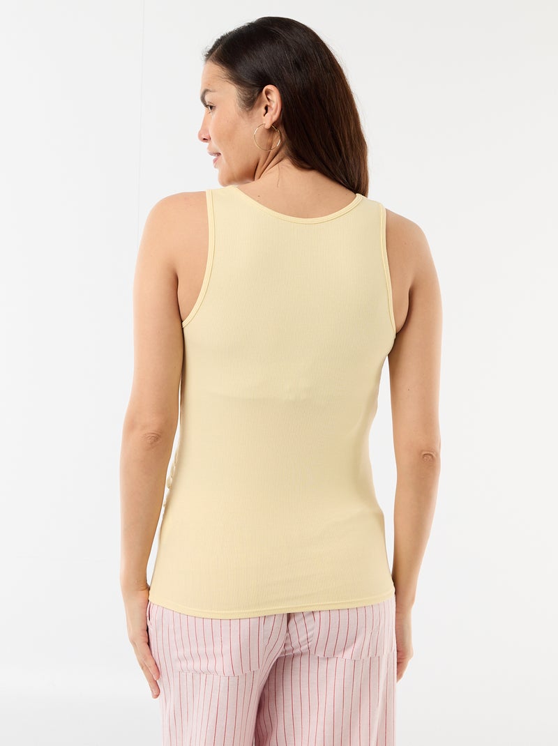 Top de tirantes de premamá con sisas americanas Amarillo - Kiabi