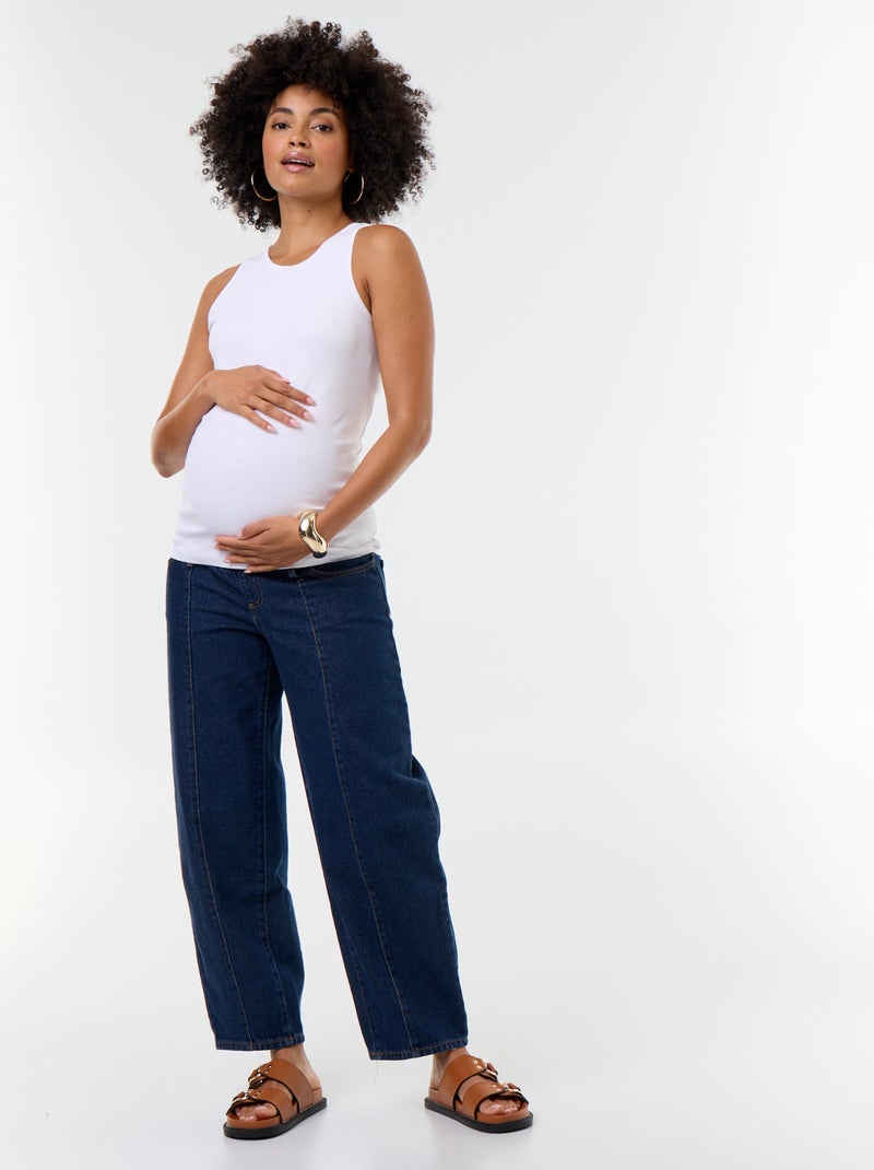 Top de tirantes de premamá con sisas americanas Blanco - Kiabi