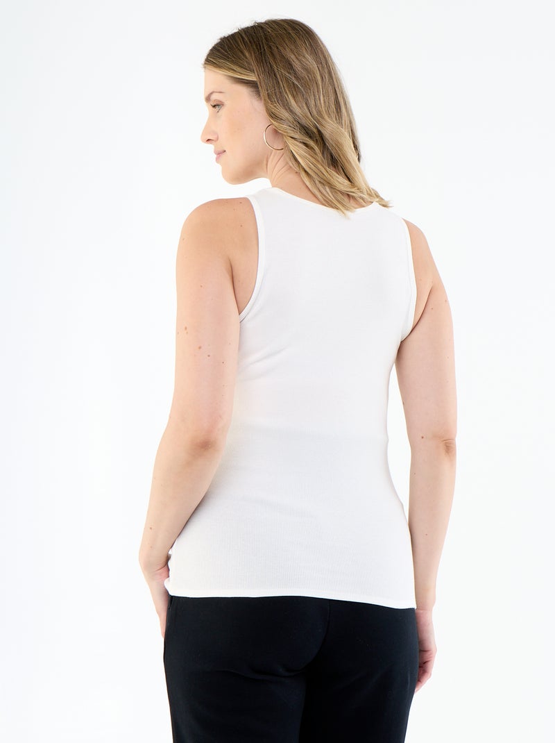 Top de tirantes de premamá con sisas americanas Blanco - Kiabi
