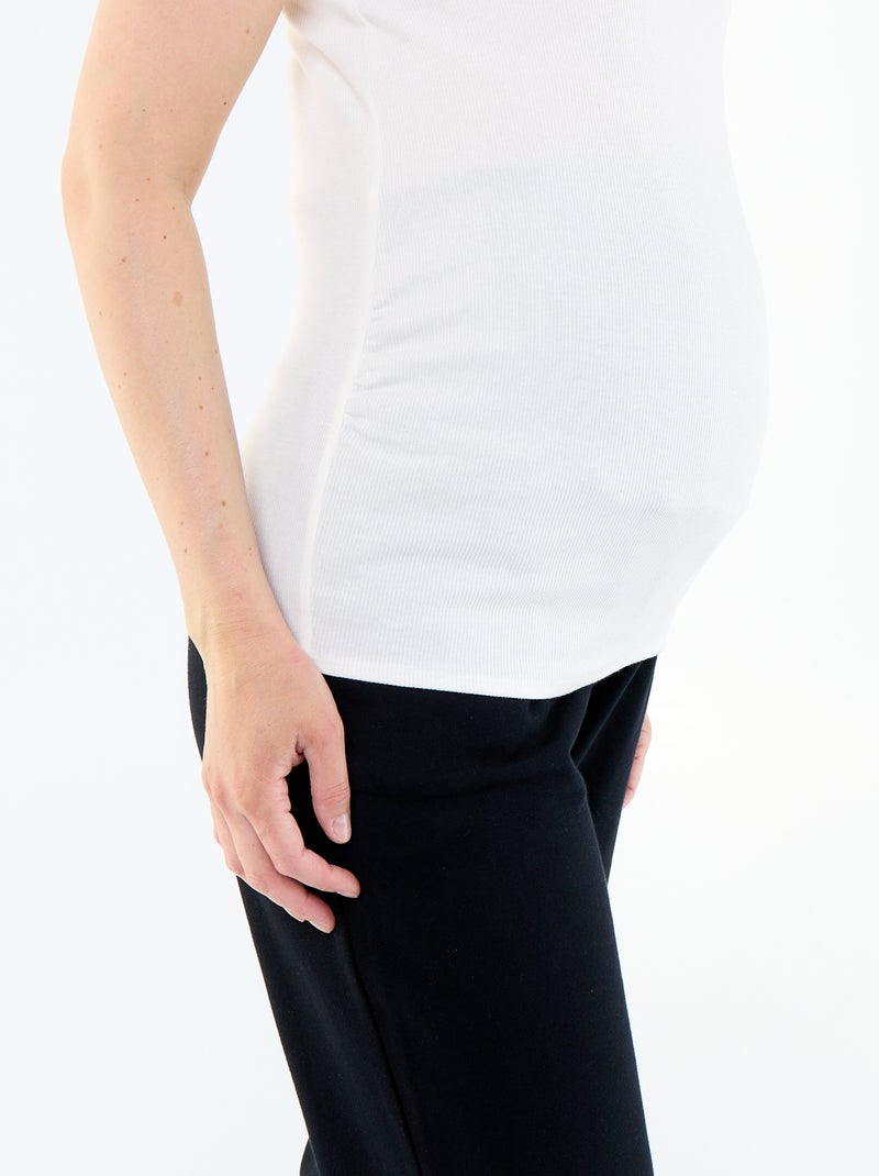 Top de tirantes de premamá con sisas americanas Blanco - Kiabi