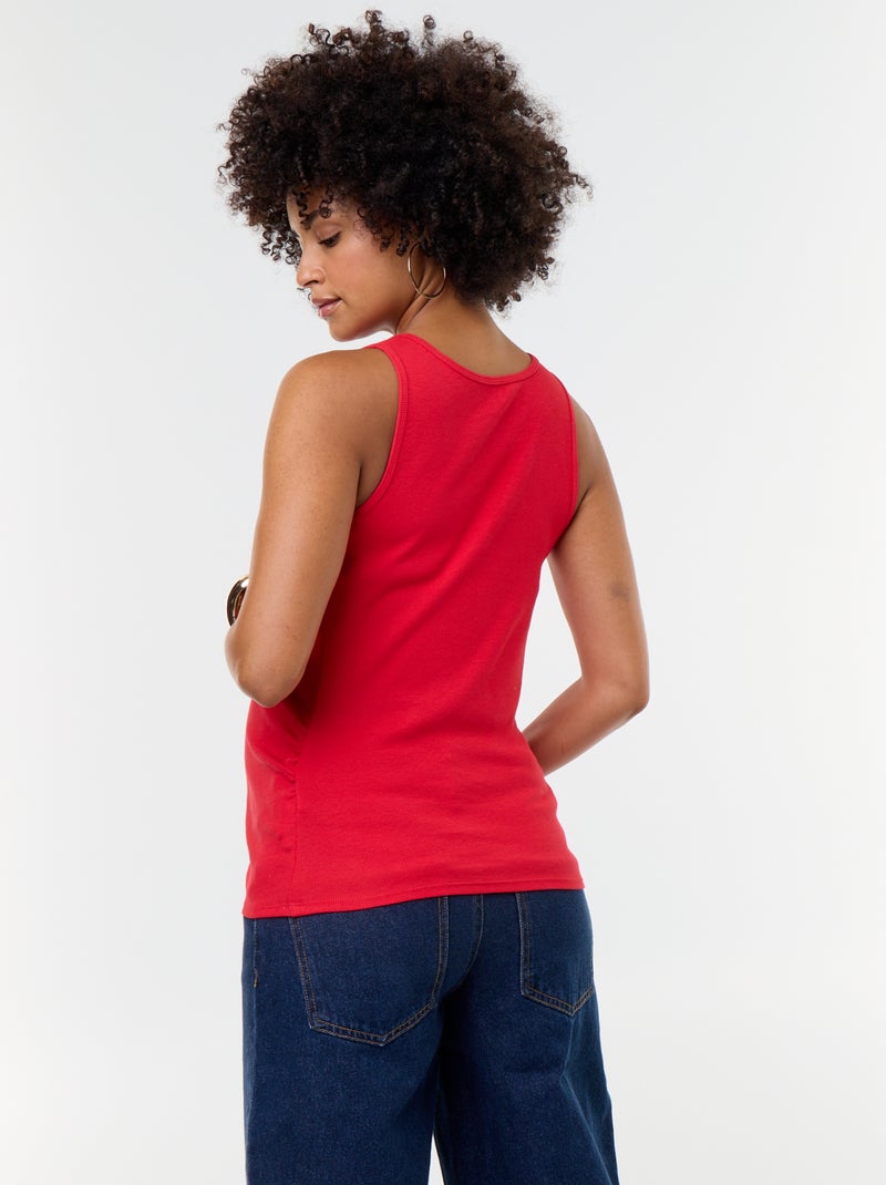 Top de tirantes de premamá con sisas americanas Rojo - Kiabi