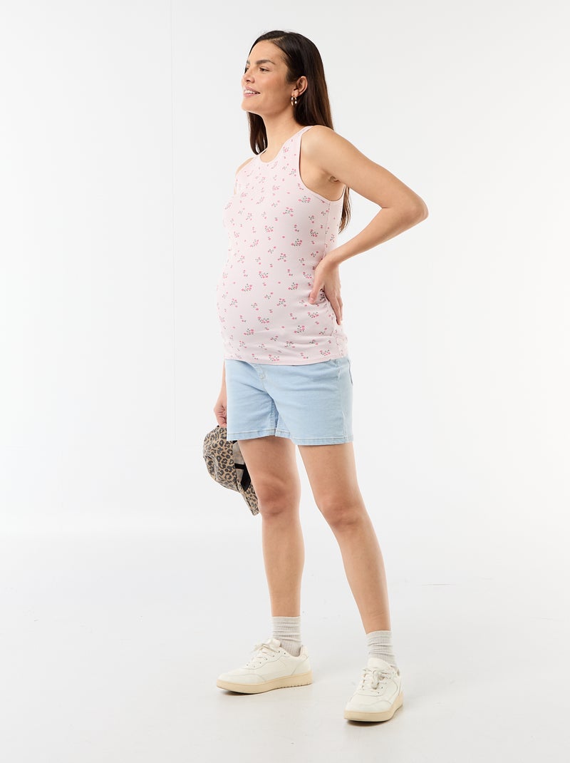 Top de tirantes de premamá con sisas americanas Rosa - Kiabi