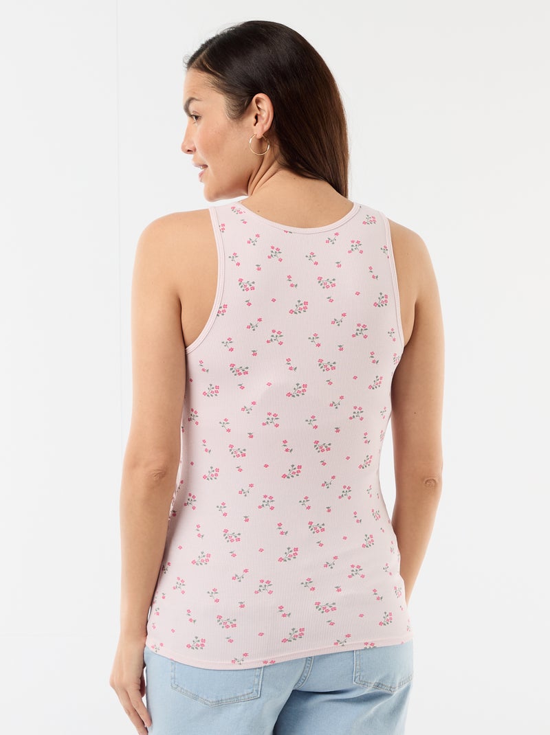 Top de tirantes de premamá con sisas americanas Rosa - Kiabi