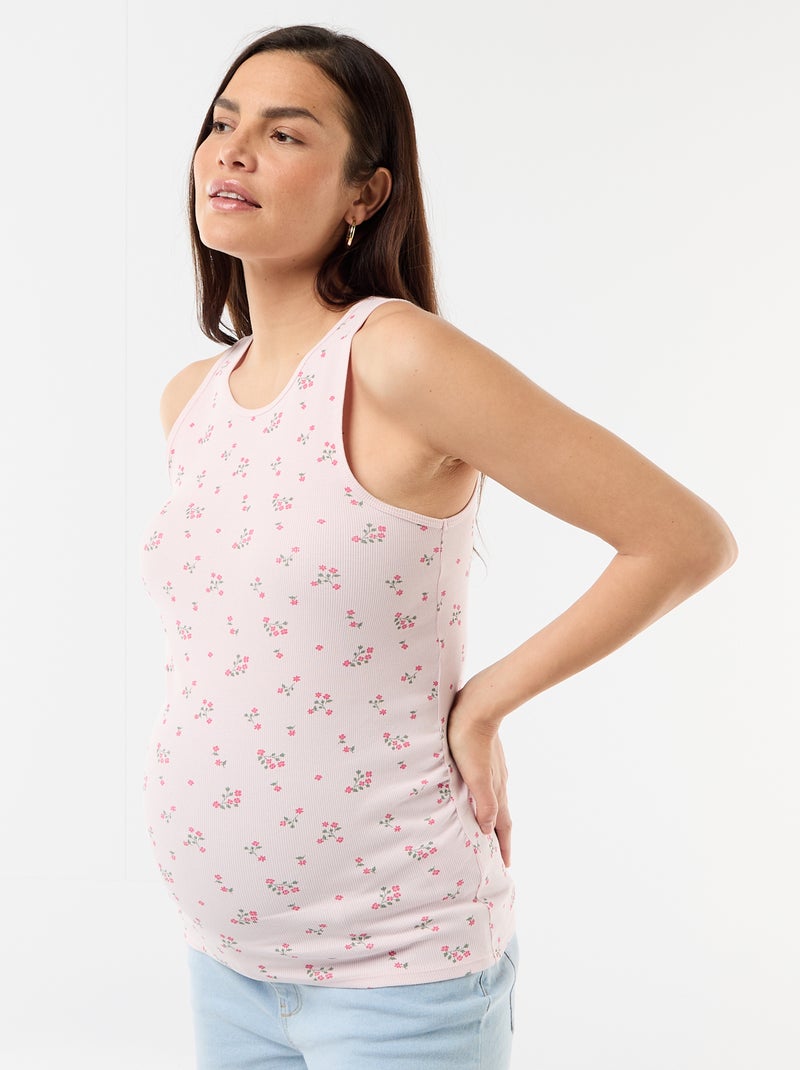 Top de tirantes de premamá con sisas americanas Rosa - Kiabi