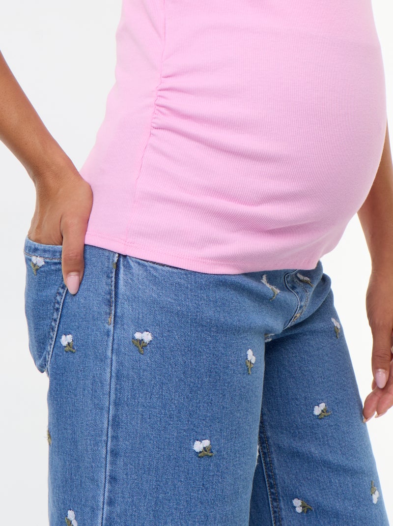 Top de tirantes de premamá con sisas americanas Rosa - Kiabi