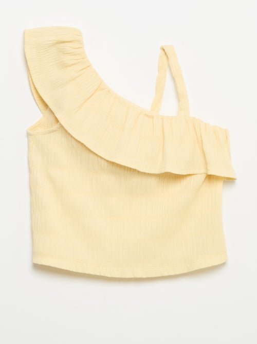 Top de tirantes de punto gofrado con cuello asimétrico - Kiabi Top de tirantes de punto gofrado con cuello asimétrico - Kiabi