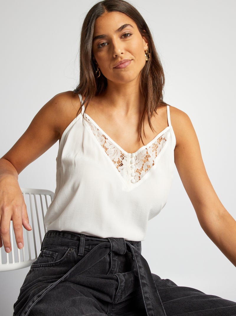 Top de tirantes finos BLANCO - Kiabi