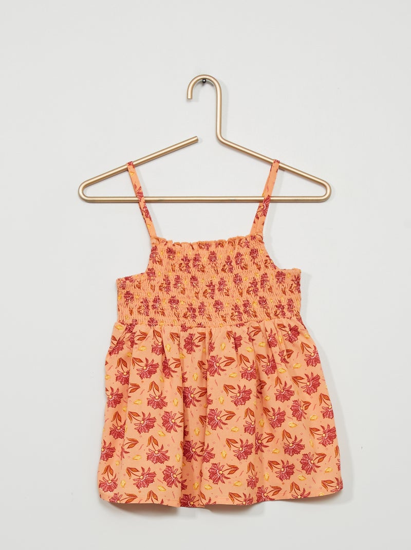 Top de tirantes finos estampado 'flores' NARANJA - Kiabi