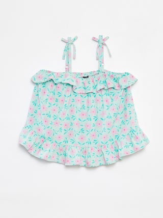 Top de tirantes finos estampado palmeras