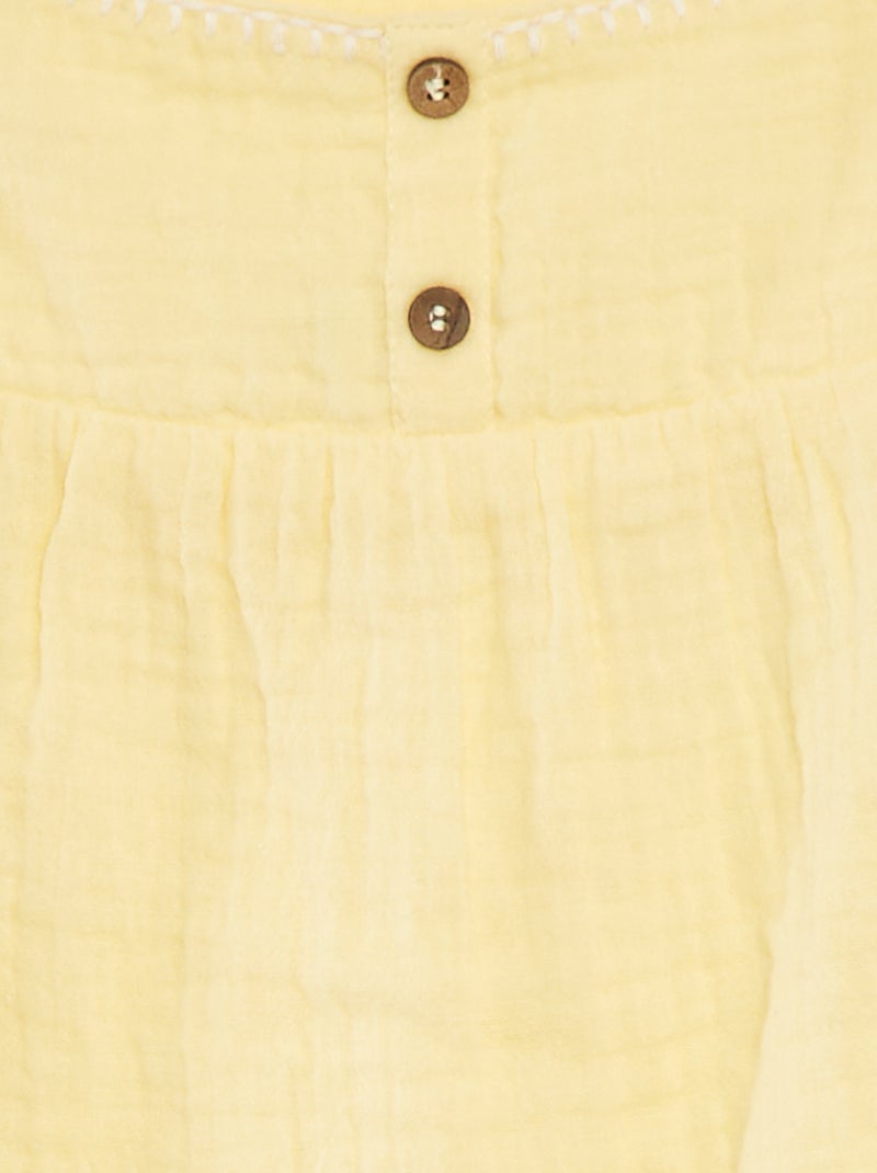 Top de tirantes finos gasa de algodón AMARILLO - Kiabi