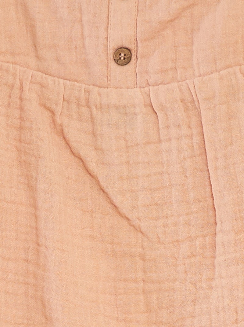 Top de tirantes finos gasa de algodón BEIGE - Kiabi