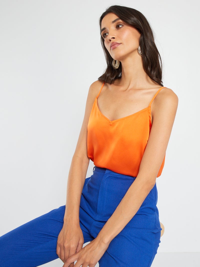 Top de tirantes finos NARANJA - Kiabi