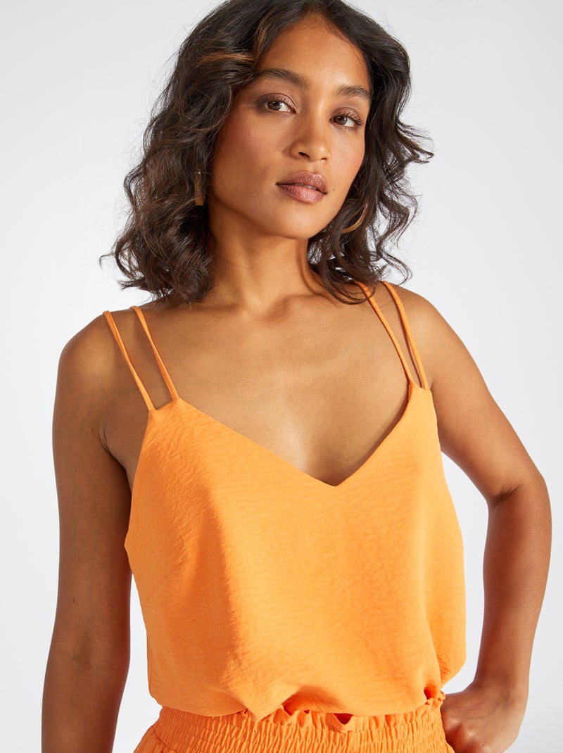 Top de tirantes finos naranja - Kiabi