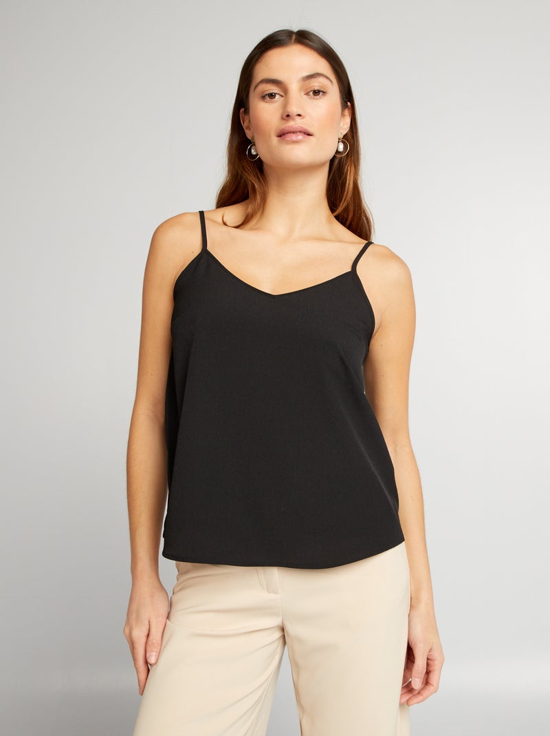 Top de tirantes finos negro - Kiabi