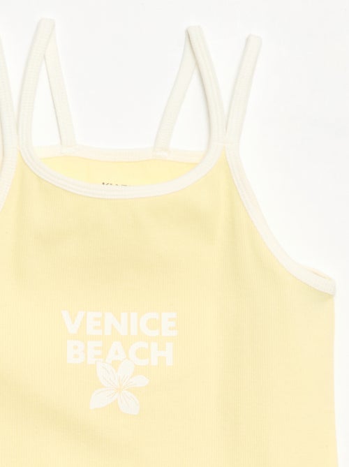 Top de tirantes finos y estampado en el pecho - Kiabi