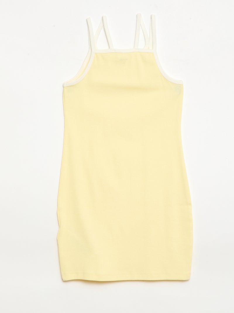 Top de tirantes finos y estampado en el pecho Amarillo - Kiabi
