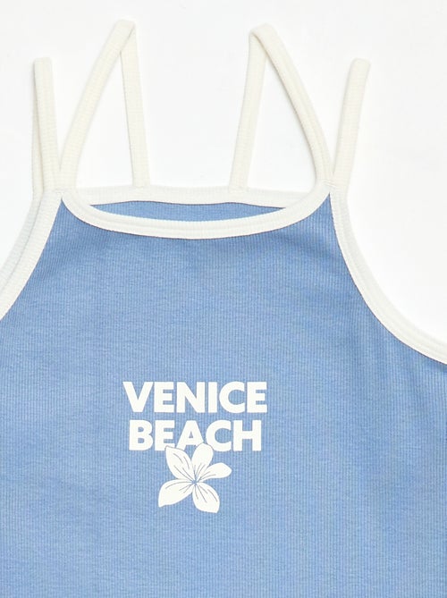 Top de tirantes finos y estampado en el pecho - Kiabi