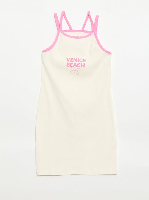 Top de tirantes finos y estampado en el pecho - Kiabi