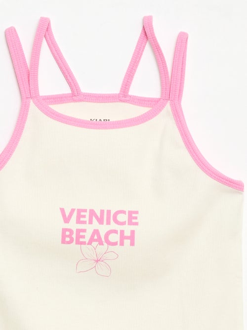 Top de tirantes finos y estampado en el pecho - Kiabi