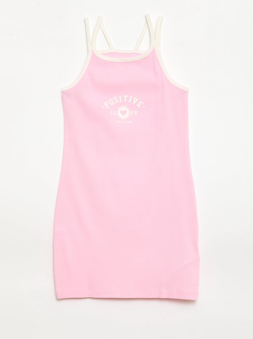 Top de tirantes finos y estampado en el pecho - Kiabi