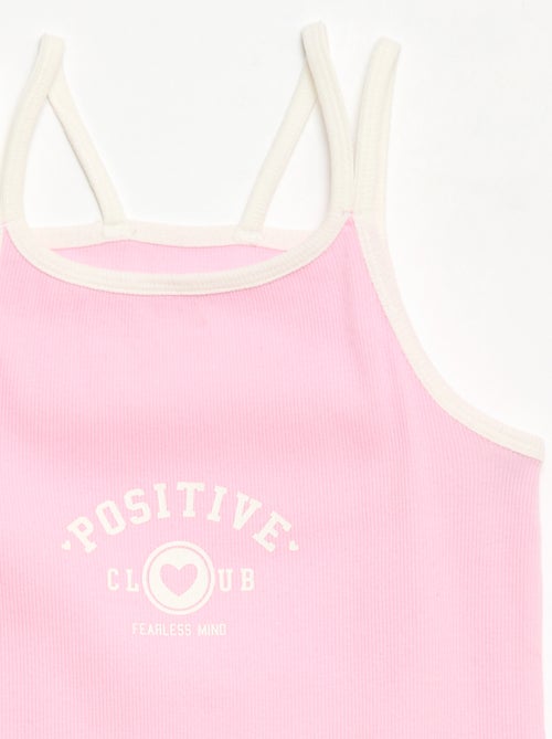 Top de tirantes finos y estampado en el pecho - Kiabi